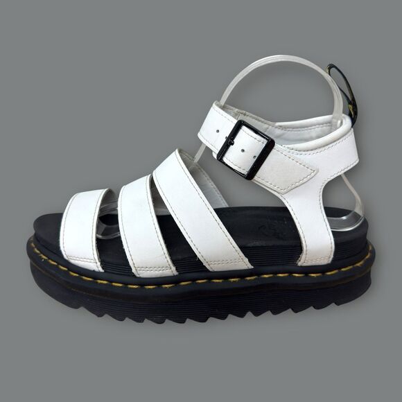 Dr Martens Blaire Womens Size 8 Leather Strappy Platform Gladiator Sandals White - Picture 1 of 11